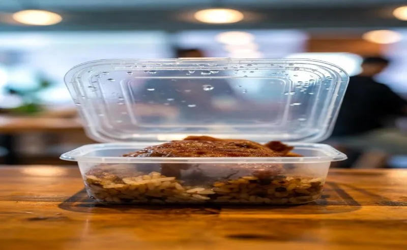 Hot Food In Plastic Container